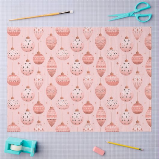 Rosa Weihnachtsschmuck und Sterne Weihnachten Seidenpapier (Basteln)