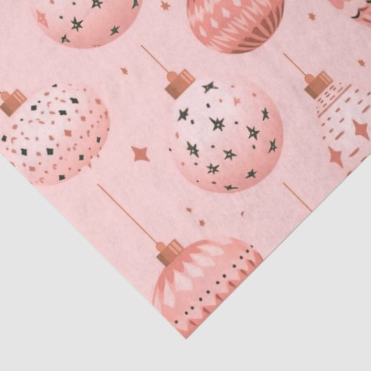 Rosa Weihnachtsschmuck und Sterne Weihnachten Seidenpapier (Ausschnitt)