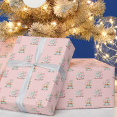 Rosa Weihnachtsschneeflocke Cupcake Geburtstag Geschenkpapier