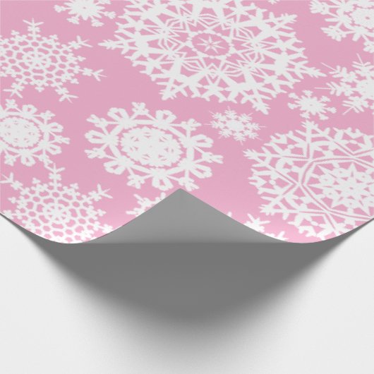Rosa Weihnachtsschneeflocke-Muster-Packpapier Geschenkpapier (Ecke)