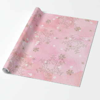 Rosa Weihnachtsschneeflocken Boho Pattern Geschenkpapier