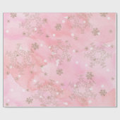Rosa Weihnachtsschneeflocken Boho Pattern Geschenkpapier (Flach)