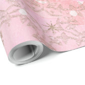 Rosa Weihnachtsschneeflocken Boho Pattern Geschenkpapier (Rolleneckpunkt)