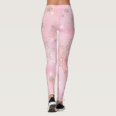 Rosa Weihnachtsschneeflocken Boho Pattern Leggings (Rückseite)