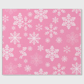 Rosa Weihnachtsschneeflocken eisig Geschenkpapier (Flach)