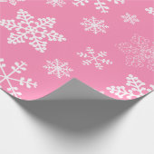 Rosa Weihnachtsschneeflocken eisig Geschenkpapier (Ecke)
