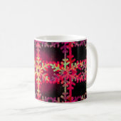 Rosa Weihnachtsschneeflocken Kaffeetasse (VorderseiteRechts)