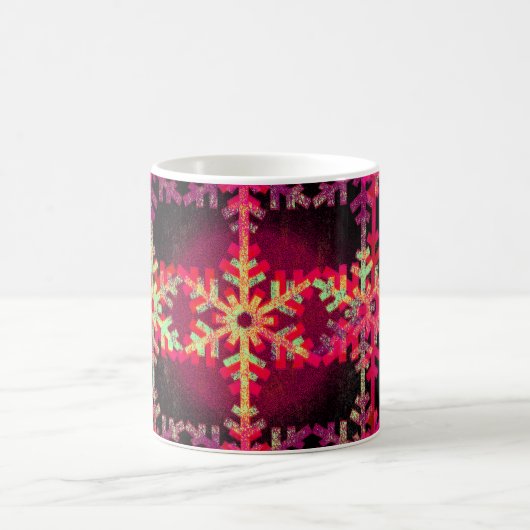Rosa Weihnachtsschneeflocken Kaffeetasse (Mittel)