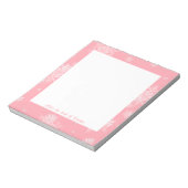 Rosa Weihnachtsschneeflocken Notepad Notizblock (Rotiert)
