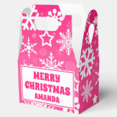 Rosa Weihnachtsschneeflocken Personalisiert Kids P Geschenkschachtel (Geöffnet)