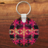 Rosa Weihnachtsschneeflocken Schlüsselanhänger (Vorderseite)