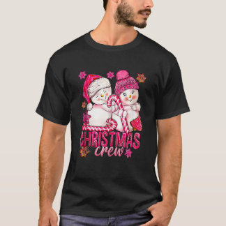 Rosa Weihnachtsschneemann mit Candy Cane Xmas H T-Shirt