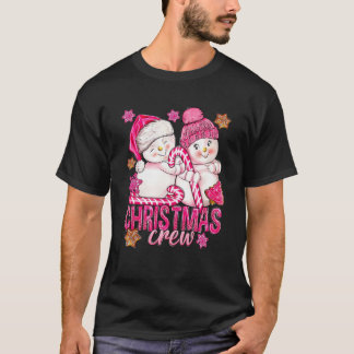 Rosa Weihnachtsschneemann mit Candy Cane Xmas H T-Shirt