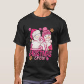 Rosa Weihnachtsschneemann mit Candy Cane Xmas H T-Shirt (Vorderseite)