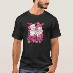 Rosa Weihnachtsschneemann mit Candy Cane Xmas H T-Shirt