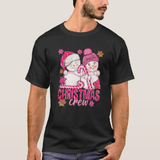 Rosa Weihnachtsschneemann mit Candy Cane Xmas H T-Shirt