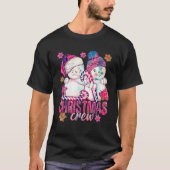 Rosa Weihnachtsschneemann mit Candy Cane Xmas H T-Shirt (Vorderseite)