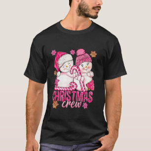 Rosa Weihnachtsschneemann mit Candy Cane Xmas H T-Shirt