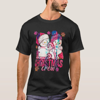 Rosa Weihnachtsschneemann mit Candy Cane Xmas H T-Shirt