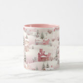 Rosa Weihnachtsschneewelt Tasse (Zentrum)
