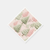 Rosa Weihnachtsservietten Serviette (Ecke)