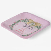 Rosa Weihnachtssparkle und Shine Pappteller (Gewinkelt)