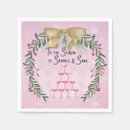 Rosa Weihnachtssparkle und Shine Serviette