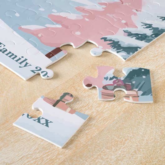 Rosa Weihnachtsstadt Puzzle (Seite)