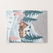 Rosa Weihnachtsstadt Puzzle (Horizontal)