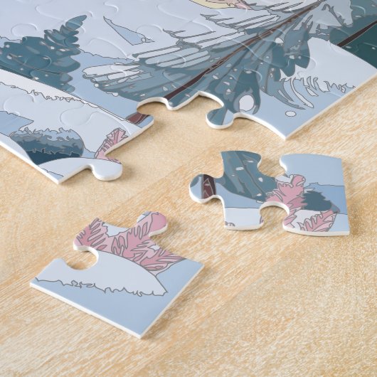 Rosa Weihnachtsstadt Puzzle (Seite)