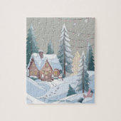 Rosa Weihnachtsstadt Puzzle (Vertikal)