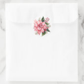 Rosa Weihnachtsstern-Aufkleber Runder Aufkleber (Tasche)