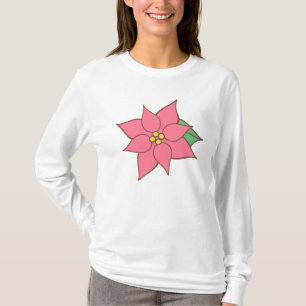 Rosa Weihnachtsstern T-Shirt 