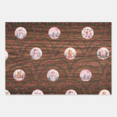 Rosa Weihnachtsszenen Geschenkpapier Set (Vorderseite 3)