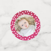 Rosa Weihnachtstischdekor Custom Foto Confetti Konfetti (Klein Vorderseite)