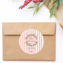Rosa Weihnachtstüten-Siegel | Frohe Weihnachten Fl