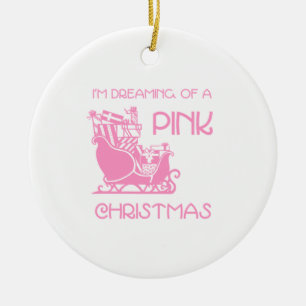 Rosa Weihnachtsverzierung Keramik Ornament