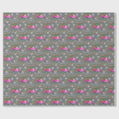 Rosa Weihnachtswagen mit Baum und Wünschen Geschenkpapier (Flach)