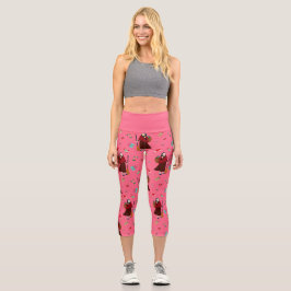 Rosa Weihnachtsweih, gefällig Capri Leggings