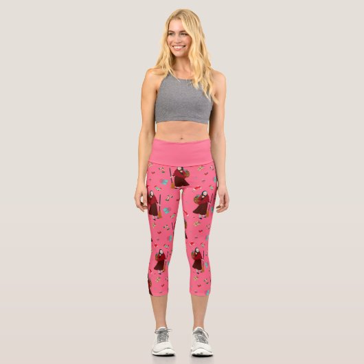 Rosa Weihnachtsweih, gefällig Capri Leggings (Vorderseite)