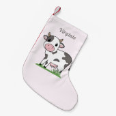 Rosa Weihnachtsweih mit Niedlicher Kuh Kleiner Weihnachtsstrumpf (Vorderansicht (hängend))