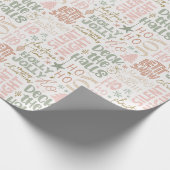 Rosa Weihnachtswrapper Geschenkpapier (Ecke)