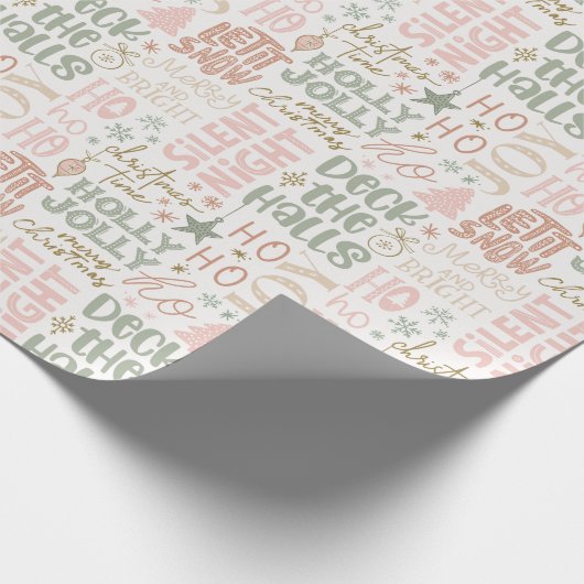 Rosa Weihnachtswrapper Geschenkpapier (Ecke)