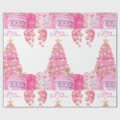 Rosa Weihnachtswrapper Geschenkpapier (Flach)