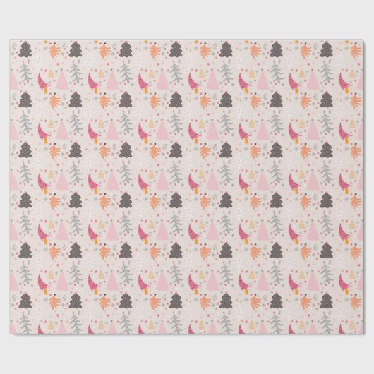 Rosa Weihnachtswrapper Geschenkpapier (Flach)