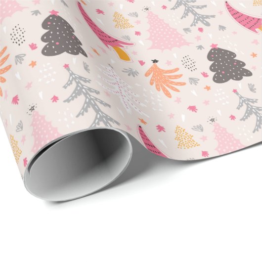 Rosa Weihnachtswrapper Geschenkpapier (Rolleneckpunkt)