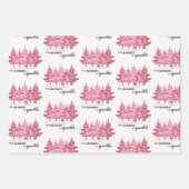 Rosa Weihnachtswrapper Geschenkpapier Set (Vorderseite 3)