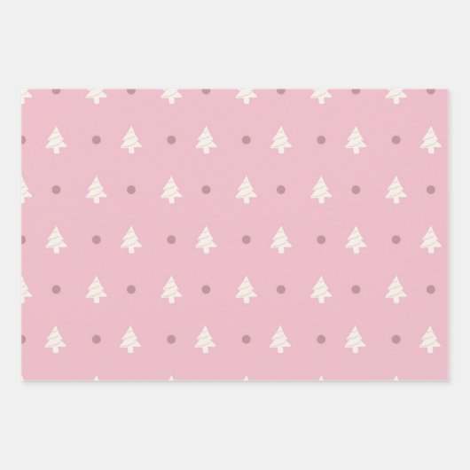 Rosa Weihnachtswrapper Geschenkpapier Set (Vorderseite 2)