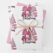 Rosa Weihnachtswrapper Geschenkpapier Set (Beispiel)