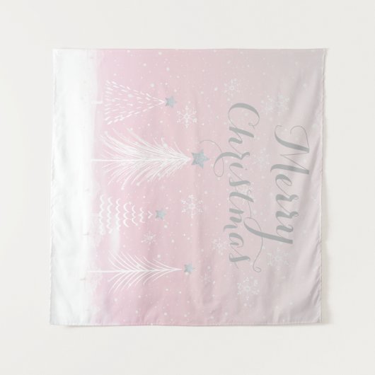 Rosa Weihnachtswunder Wandteppich (Vorderseite (Horizontal))